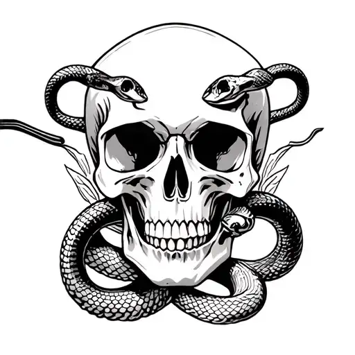 Skull With Snakes