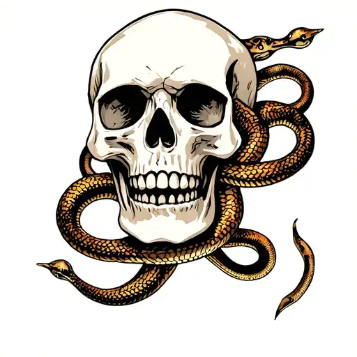 Skull With Snakes