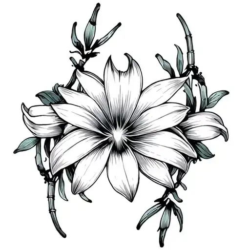 Spider Lilly Flower Surrounded