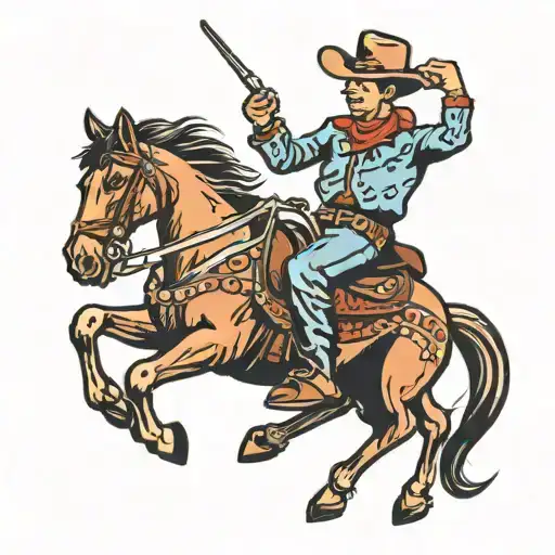 Cowboy Riding A Horse