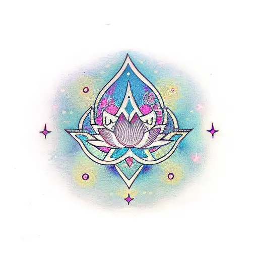 Unalome Symbol Lotus Moon Energy Female Small