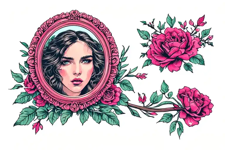 Halo Mirror In Hot Pink