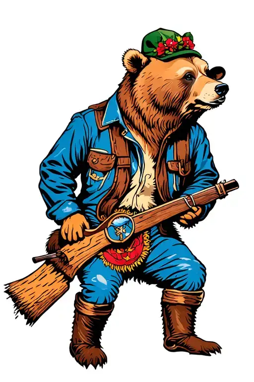 Bear Lumberjack American Traditional Style