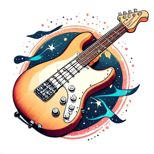 Bass Guitar Outer Space