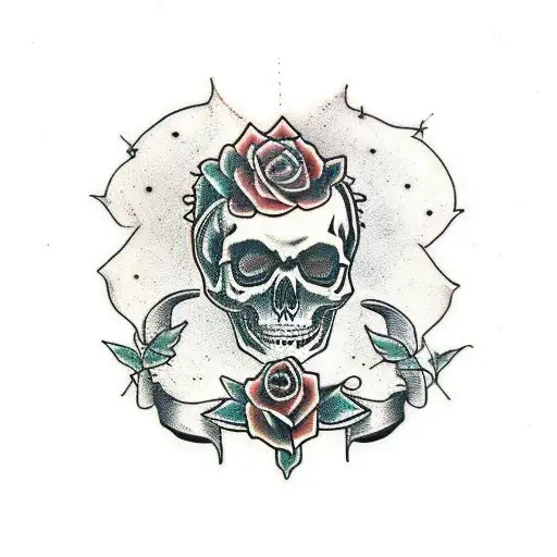 Gothic Skeleton With Flower