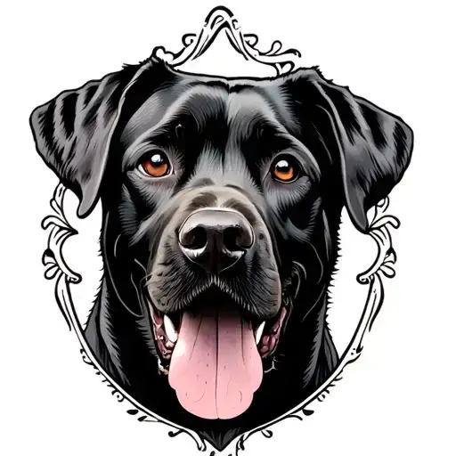 Black Lab Dog Portrait