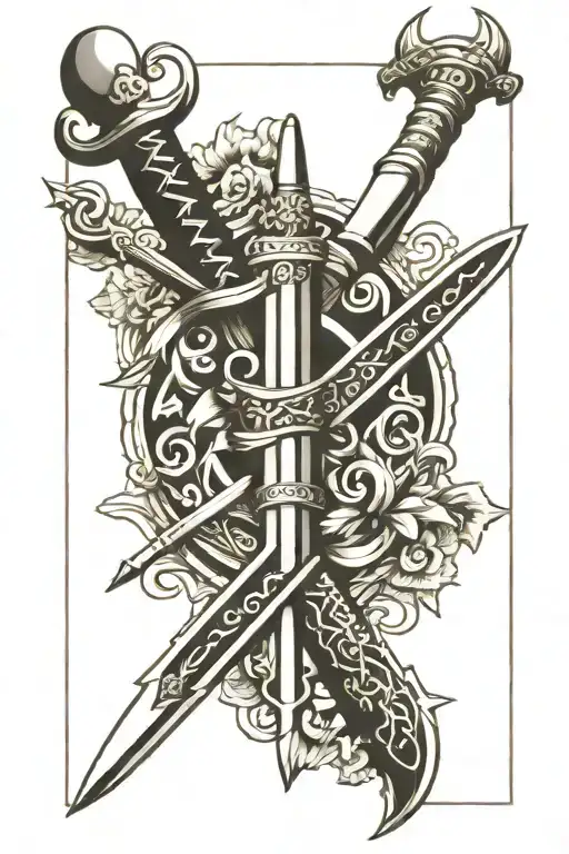 Sword Through Numerical Pattern Intertwined