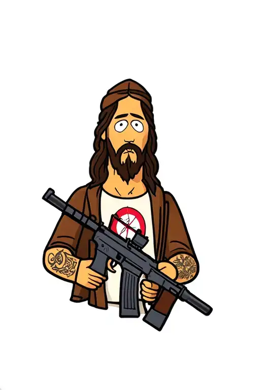 South Park Jesus With An M16
