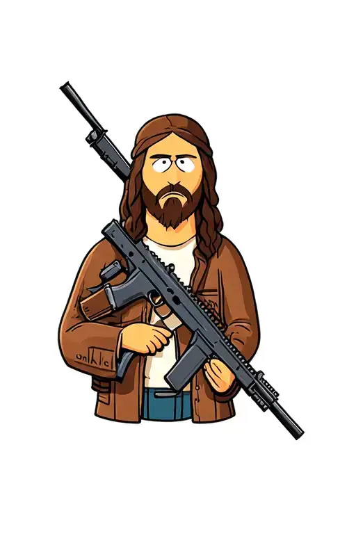 South Park Jesus With An M16