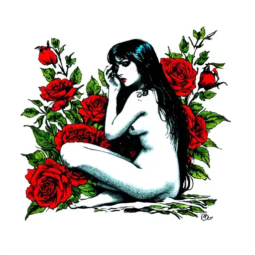 Nude Goth Girl Sitting