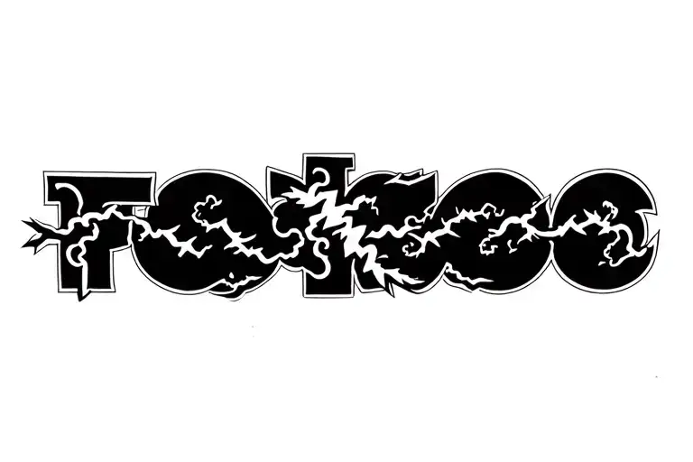 Holly Cross With Lightning And Thunder Cloud