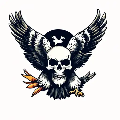 Eagle With Skull