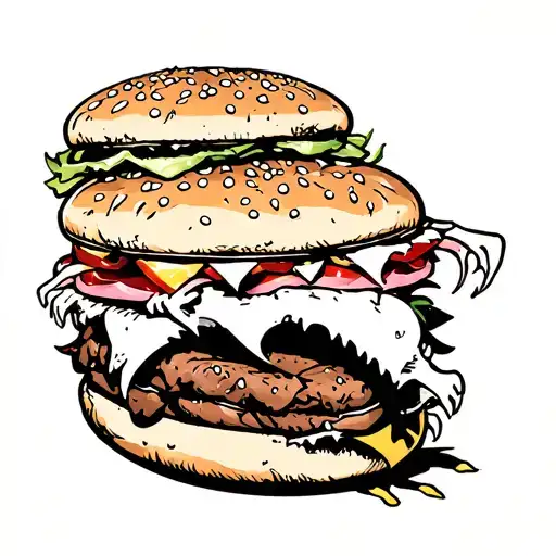 Hamburger Monster Eating People