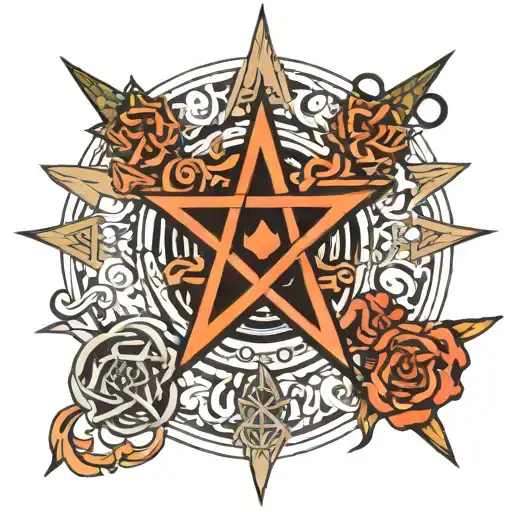 Smrtka Pentagram Intertwined