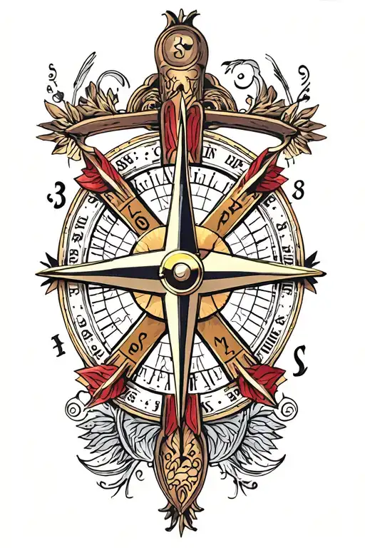 Compass Clock Cross