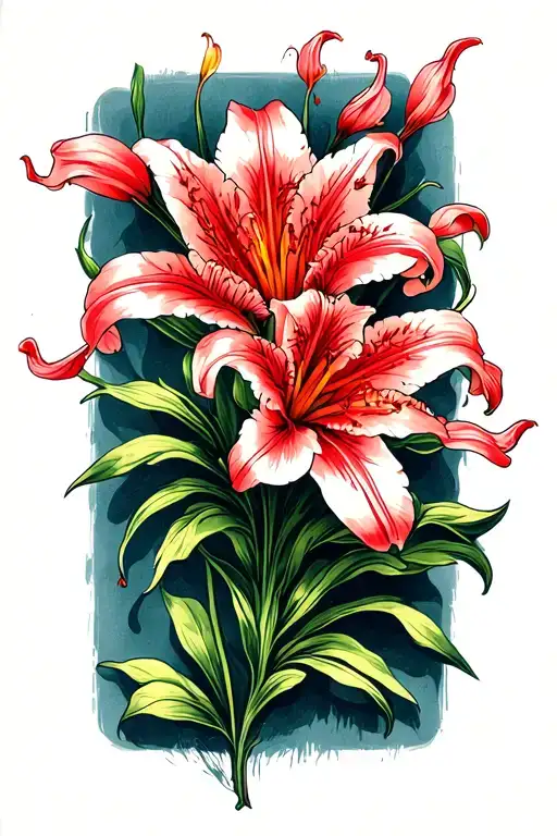 Red Spider Lilly With Petals Falling
