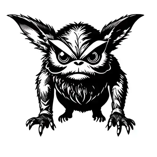 Traditional Style Retro Tattoo Black And White Gremlins