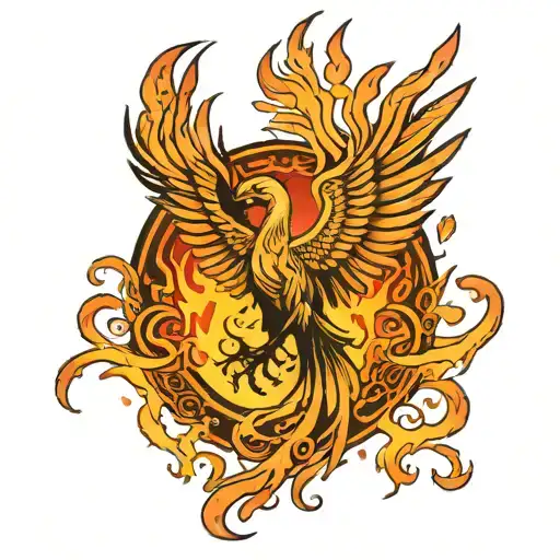 Phoenix Rising With Flame Like Wings