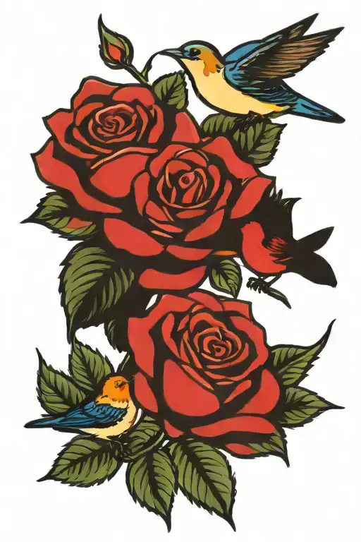 Roses And Birds