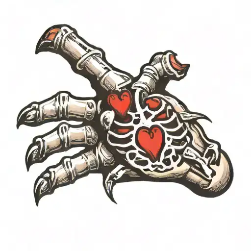Skeleton Hand Holding Heart