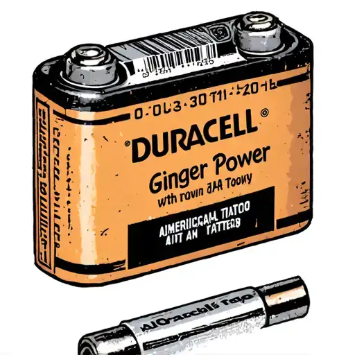 Duracell Aa Battery With Ginger Power Written Down Side