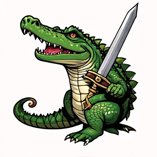 Crocodile With Sword
