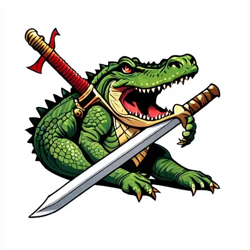 Crocodile With Sword