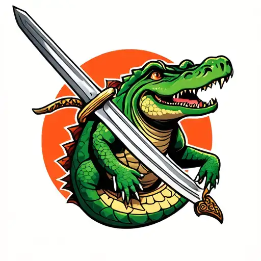 Crocodile With Sword