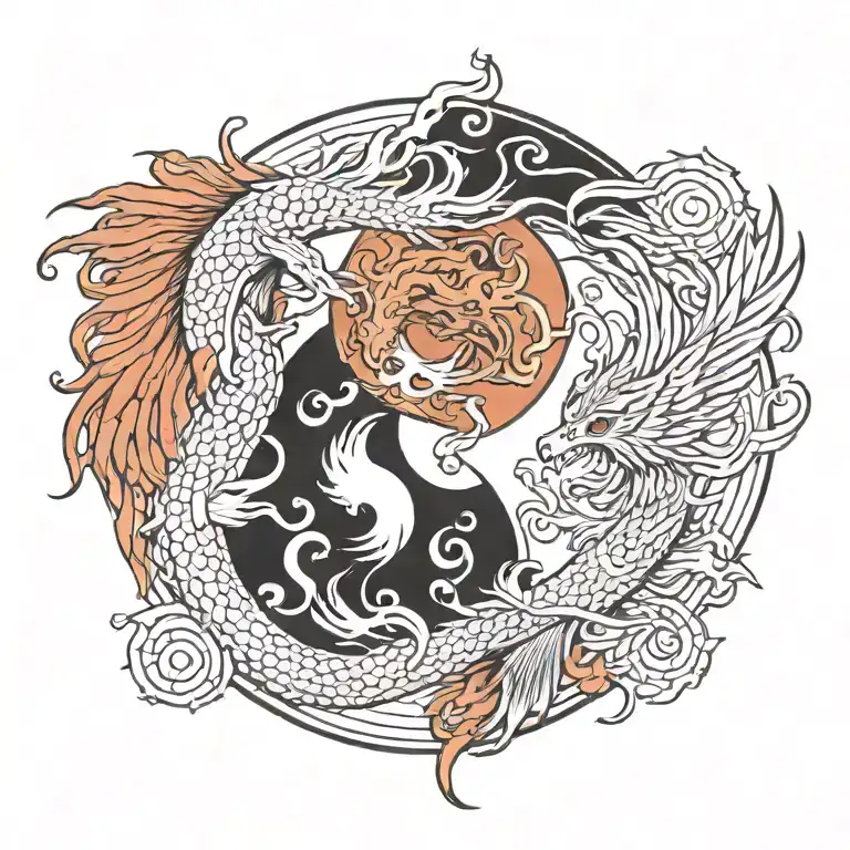 Phoenix Dragon Yin Yang