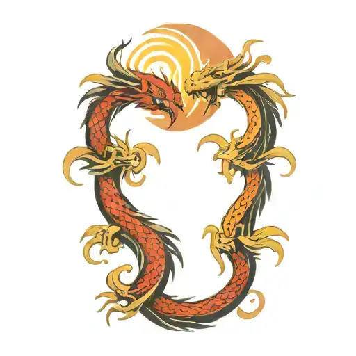 Phoenix Dragon Yin Yang