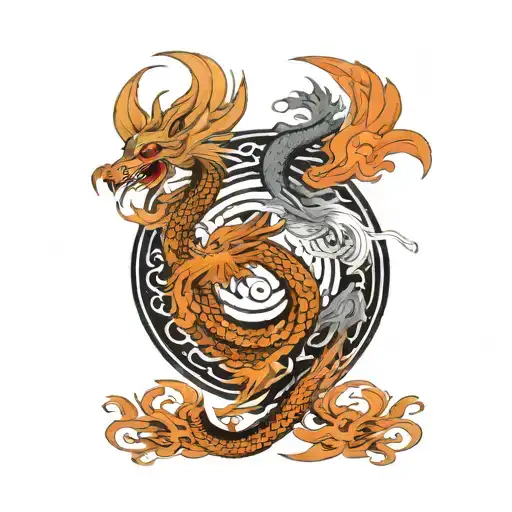 Phoenix Dragon Yin Yang