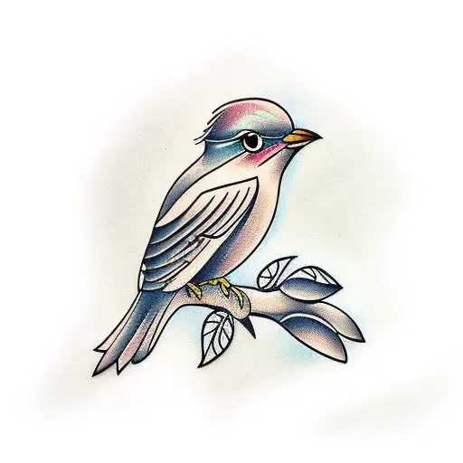 Little Bird With 'Evelyn' Below