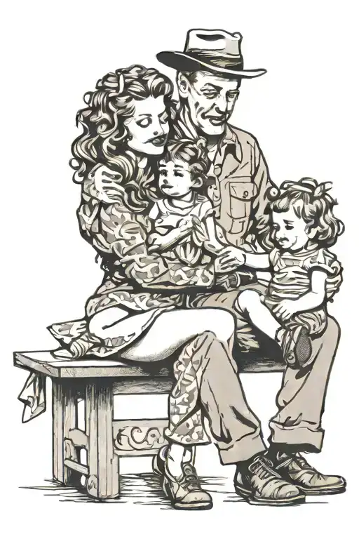 Father And Daughter Sitting