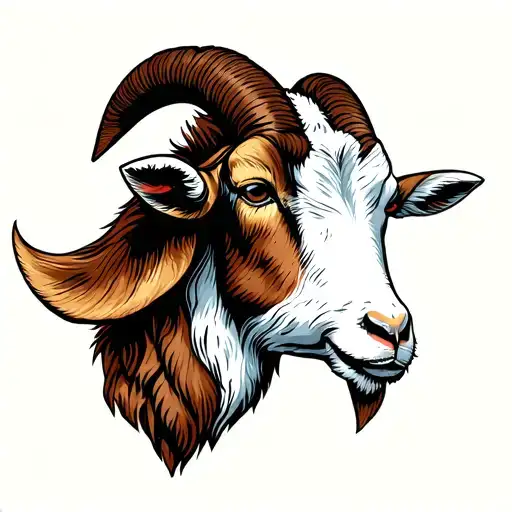 American Traditional Goat Head