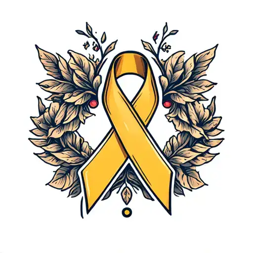 Colon Cancer Ribbon With Semicolon