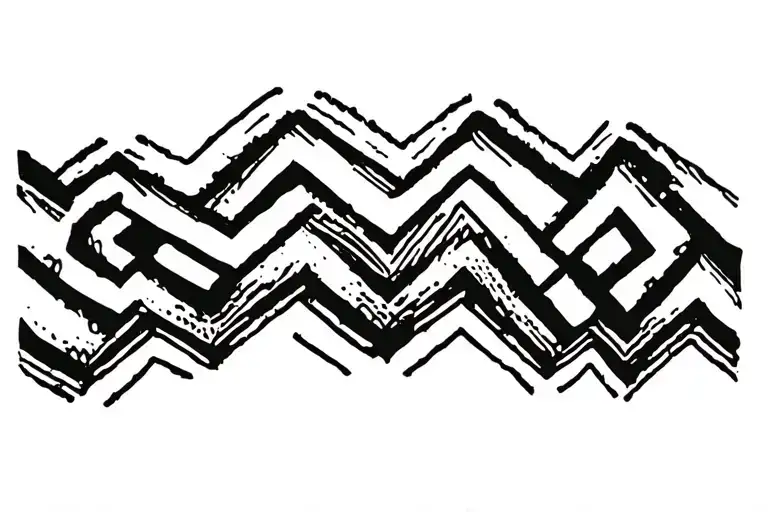 Trippy Zig Zag Pattern Curving Downward
