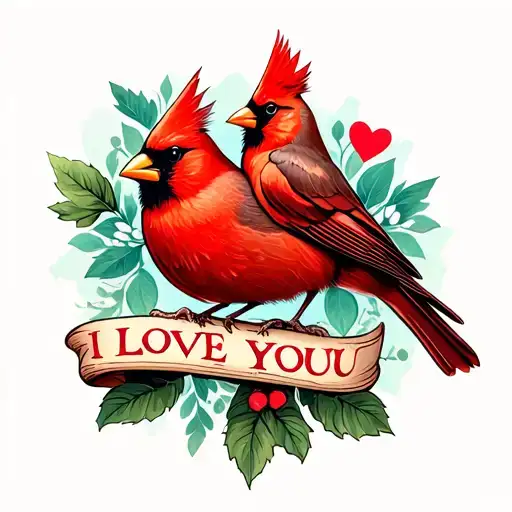 I Love You Sign Language With A Cardinal Perched