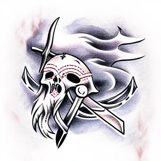 Vikings Skull Ghost Axe Nordic