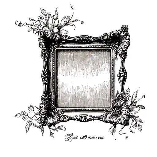 Oulined Drawing Of Six Antique Picture Frames With No Pictures