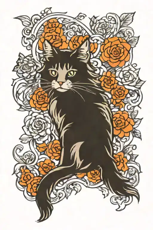 Gray Maine Coon And White Cat