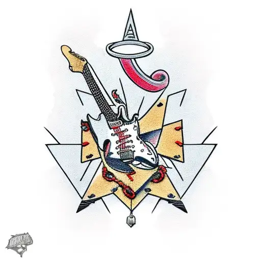 A Guitar Made Up Of Motorcycle Chains And Sprockets