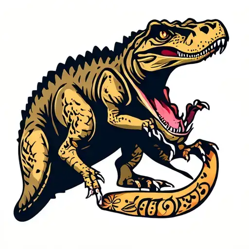 Velociraptor In The Style Of Traditional Panther