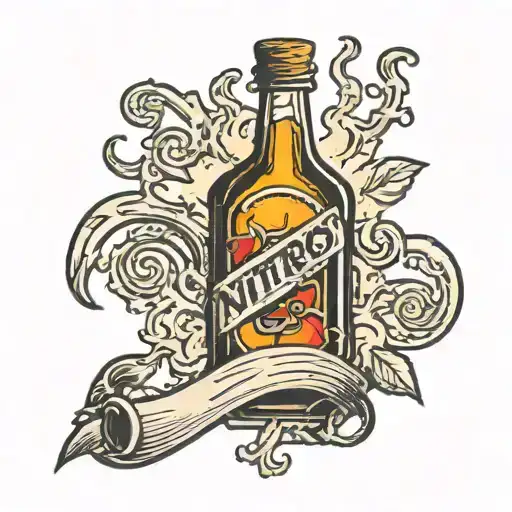 Nitros Bottle Under Torn Ripped Skin