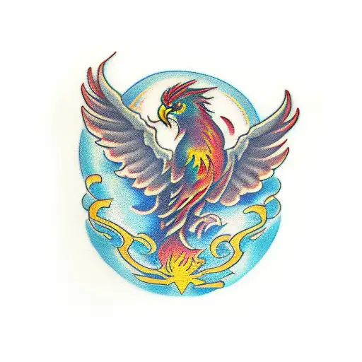 Phoenix On Left Chest And Shoulder