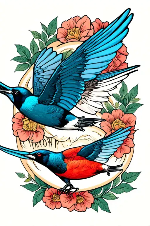 Swallows Tattoo On Fore Arm Sleeve