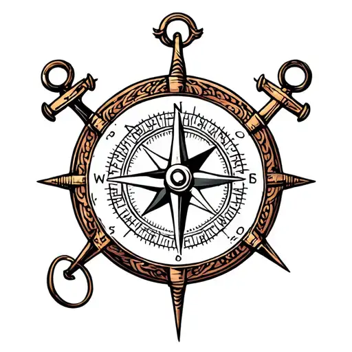 Compass And Anchor Connected