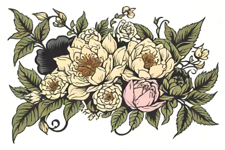 Water Lilies Larkspur Gladiolus Poppy Chrysanthemum Peonies Holly Narcissus Flowers And Snake