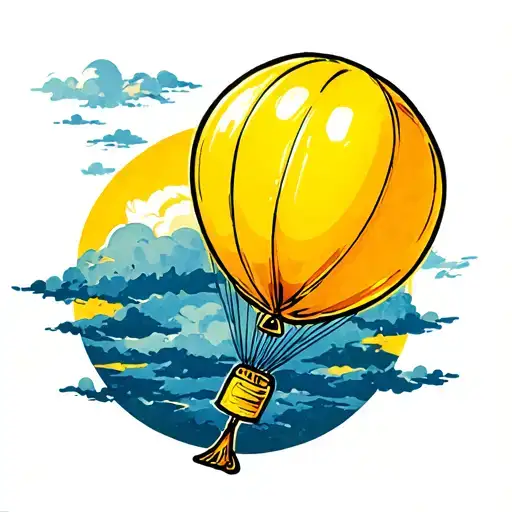 Yellow Balloon Flying
