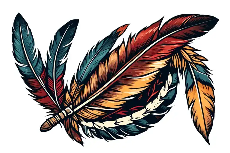 Native American Warrior Arm Band With Feather