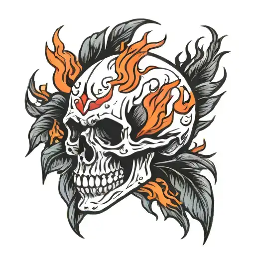 Skull And Flames